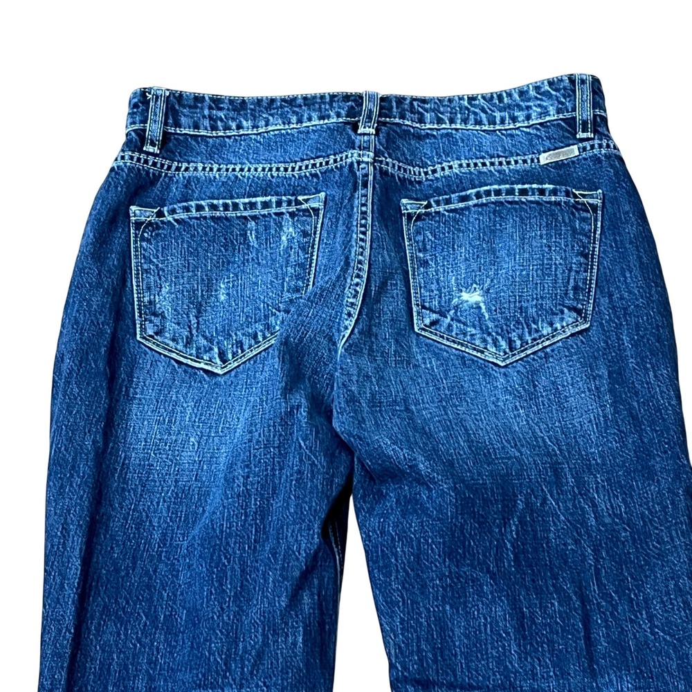KanCan Women's Jeans Size 3/25 Distressed Boyfriend Fit Raw Hem Y2K Grunge Denim - Picture 5 of 11